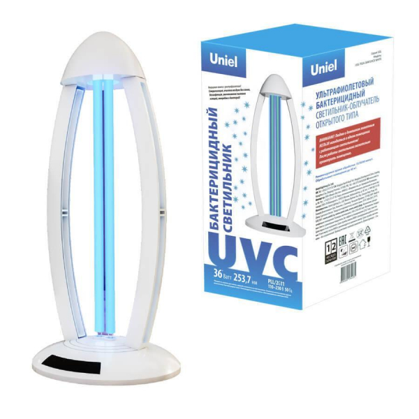 Ультрафиолетовая бактерицидная настольная лампа Uniel UGL-T02A-36W/UVCB White UL-00007265 Ультрафиолетовая бактерицидная настольная лампа Uniel UGL-T02A-36W/UVCB White UL-00007265