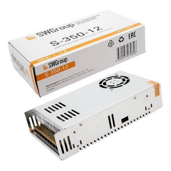 Блок питания SWG 12V 350W IP20 30A S-350-12 000124