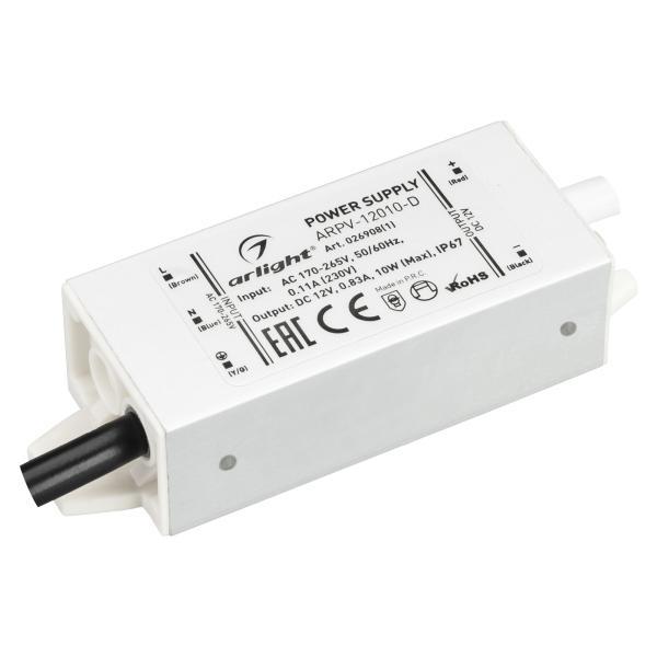 Блок питания Arlight ARPV-12010-D 12V 10W IP67 0,83A 026908(1) Блок питания Arlight ARPV-12010-D 12V 10W IP67 0,83A 026908(1)