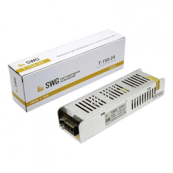 Блок питания SWG 24V 150W IP20 6,3A T-150-24 000301 Блок питания SWG 24V 150W IP20 6,3A T-150-24 000301