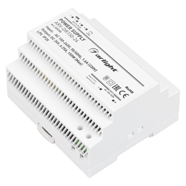 Блок питания Arlight ARV-DR150-24 24V 150W IP20 035700 Блок питания Arlight ARV-DR150-24 24V 150W IP20 035700