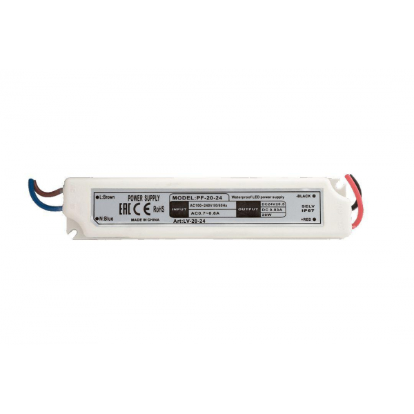 Блок питания SWG 24V 20W IP67 0,8A LV-20-24 001091 Блок питания SWG 24V 20W IP67 0,8A LV-20-24 001091