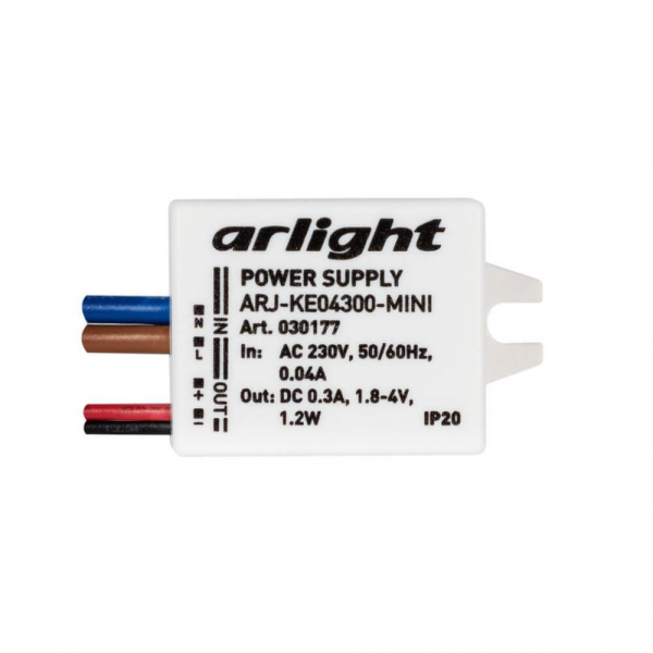 Драйвер Arlight ARJ-KE04300-Mini 1,8-4V 1,2W IP20 0,3A 030177 Драйвер Arlight ARJ-KE04300-Mini 1,8-4V 1,2W IP20 0,3A 030177