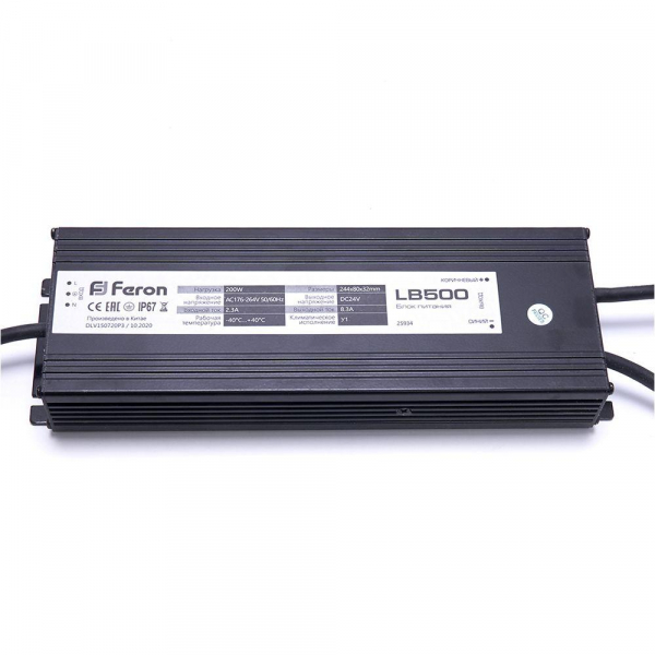 Блок питания Feron LB500 24V 200W IP67 8,3A 25934 Блок питания Feron LB500 24V 200W IP67 8,3A 25934
