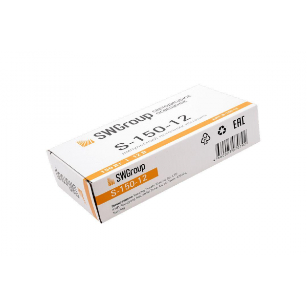 Блок питания SWG 12V 150W IP20 12,5A S-150-12 000107 Блок питания SWG 12V 150W IP20 12,5A S-150-12 000107