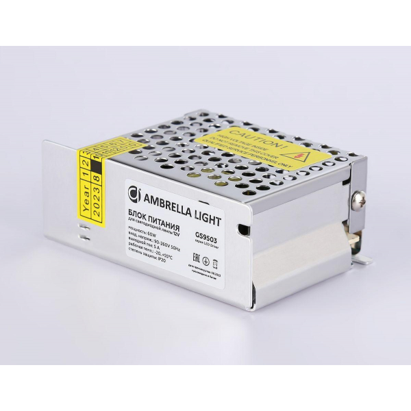 Блок питания Ambrella light Illumination LED Driver 12V 60W IP20 5A GS9503 Блок питания Ambrella light Illumination LED Driver 12V 60W IP20 5A GS9503
