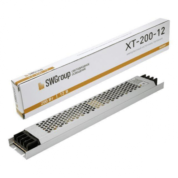 Блок питания SWG 12V 200W IP20 16,6A XT-200-12 003061 Блок питания SWG 12V 200W IP20 16,6A XT-200-12 003061