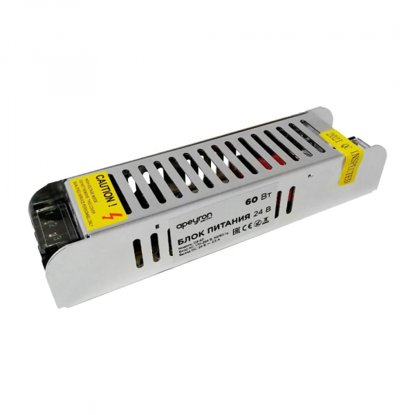 Блок питания Apeyron 24V 60W IP20 2,5A 03-63 Блок питания Apeyron 24V 60W IP20 2,5A 03-63