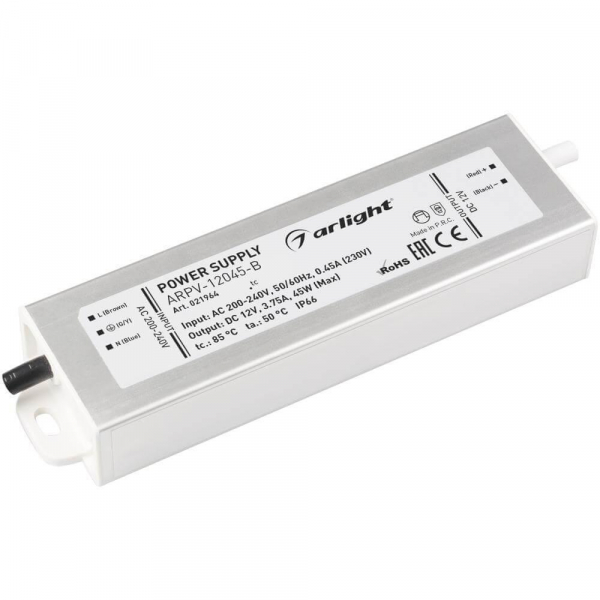 Блок питания Arlight ARPV-45B 12V 45W IP67 3,75A 021964 Блок питания Arlight ARPV-45B 12V 45W IP67 3,75A 021964