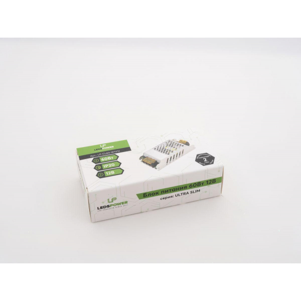 Блок питания LEDS POWER 60Вт 12В ULTRA SLIM 000824