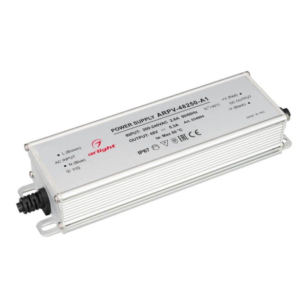 Блок питания Arlight ARPV-48250-A1 48V 254W IP67 034694 Блок питания Arlight ARPV-48250-A1 48V 254W IP67 034694