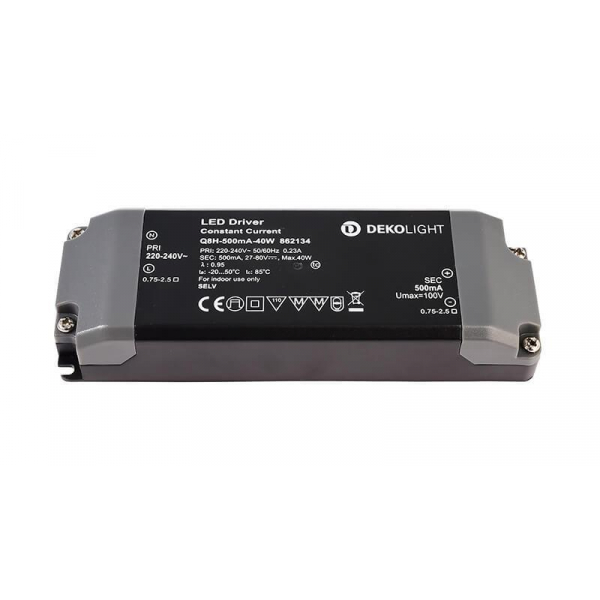 Драйвер Deko-Light Q8H-500mA/40W 27-80V 40W IP20 0,5A 862134 Драйвер Deko-Light Q8H-500mA/40W 27-80V 40W IP20 0,5A 862134