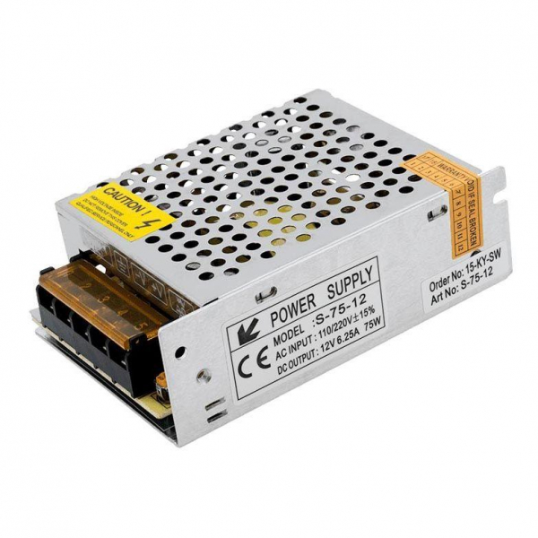 Блок питания SWG 12V 75W IP20 6,3A S-75-12 000298 Блок питания SWG 12V 75W IP20 6,3A S-75-12 000298