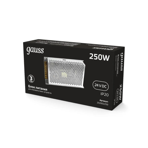 Блок питания Gauss 250W 24V IP20 202002250 Блок питания Gauss 250W 24V IP20 202002250