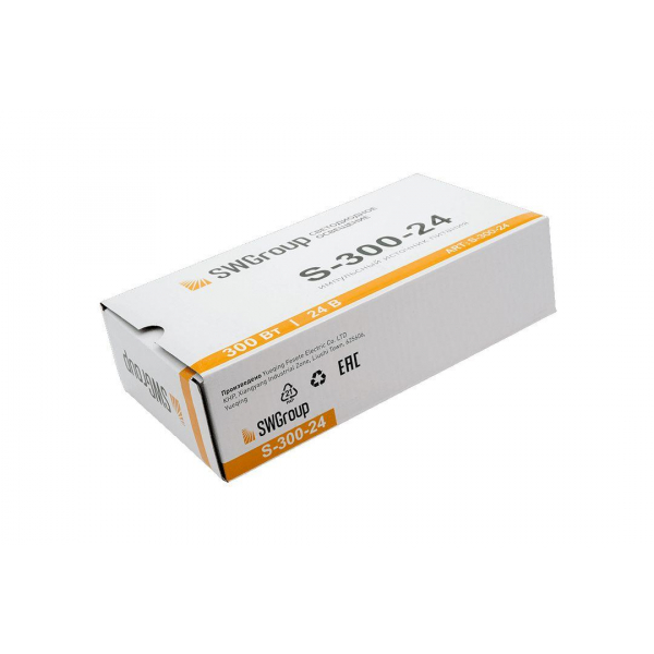 Блок питания SWG 24V 300W IP20 12,5A S-300-24 000119 Блок питания SWG 24V 300W IP20 12,5A S-300-24 000119