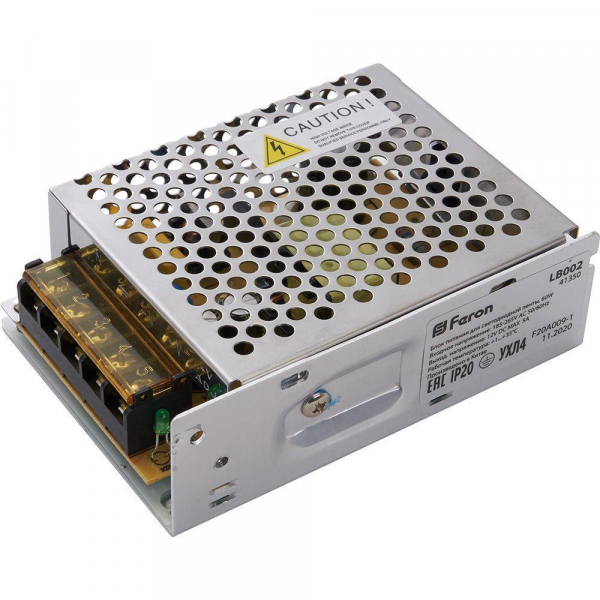 Блок питания для светодиодной ленты Feron LB002 12V 60W IP20 5A 41350 Блок питания для светодиодной ленты Feron LB002 12V 60W IP20 5A 41350