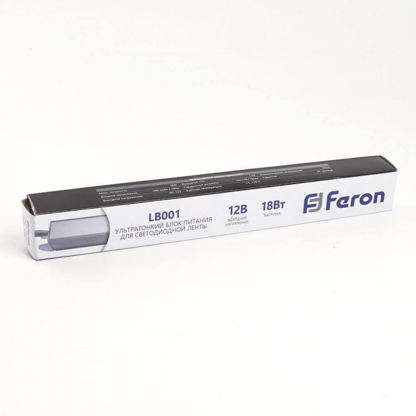 Блок питания для светодиодной ленты Feron LB001 12V 18W IP20 1,5A 48010 Блок питания для светодиодной ленты Feron LB001 12V 18W IP20 1,5A 48010