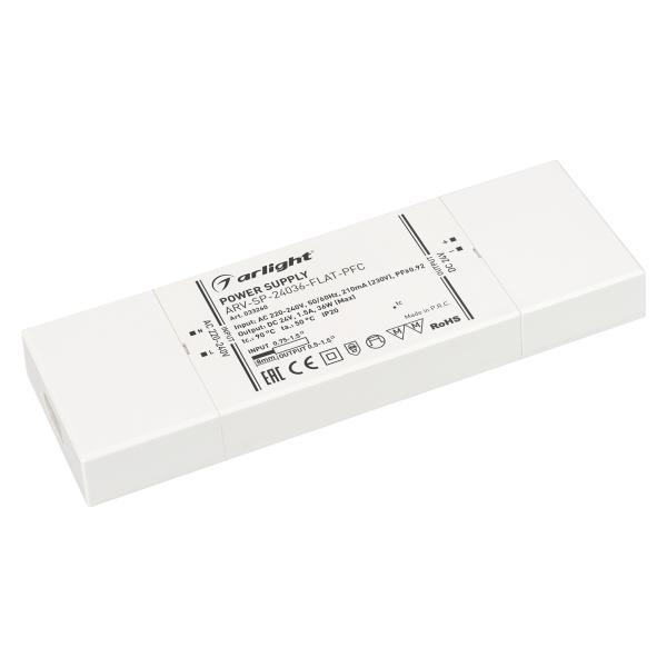 Блок питания Arlight ARV-SP-24012-FLAT-PFC 24V 36W IP20 1,5A 033260 Блок питания Arlight ARV-SP-24012-FLAT-PFC 24V 36W IP20 1,5A 033260