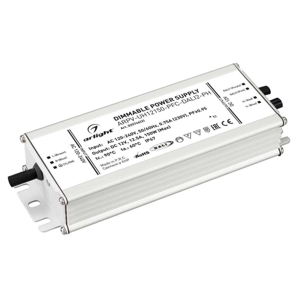 Блок питания Arlight ARPV-UH12150-PFC-Dali2-PH 12V 150W IP67 12,5A 025746(2) Блок питания Arlight ARPV-UH12150-PFC-Dali2-PH 12V 150W IP67 12,5A 025746(2)