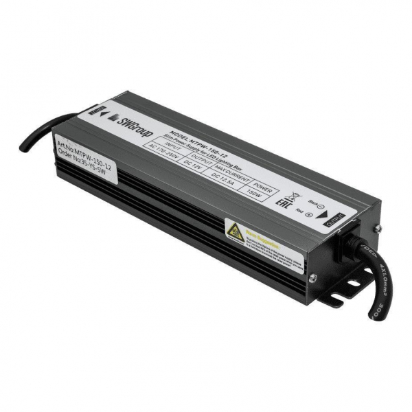 Блок питания SWG 12V 150W IP67 12,5A MTPW-150-12 001275 Блок питания SWG 12V 150W IP67 12,5A MTPW-150-12 001275