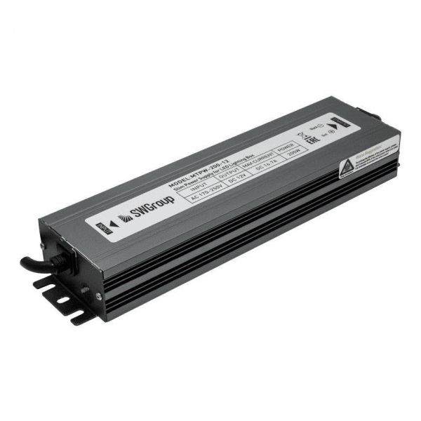 Блок питания SWG 12V 200W IP67 16,7A MTPW-200-12 001277 Блок питания SWG 12V 200W IP67 16,7A MTPW-200-12 001277