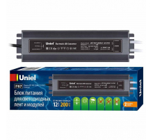 Блок питания Uniel 12V 200W IP67 16,7A UET-VAF-200A67 12V IP67 UL-00007579