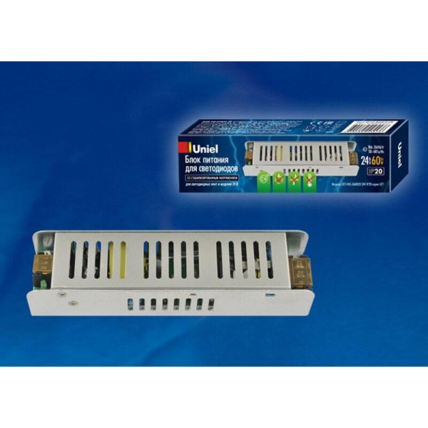 Блок питания Uniel 24V 60W IP20 2,5A UET-VAS-060B20 24V IP20 UL-00002429 Блок питания Uniel 24V 60W IP20 2,5A UET-VAS-060B20 24V IP20 UL-00002429