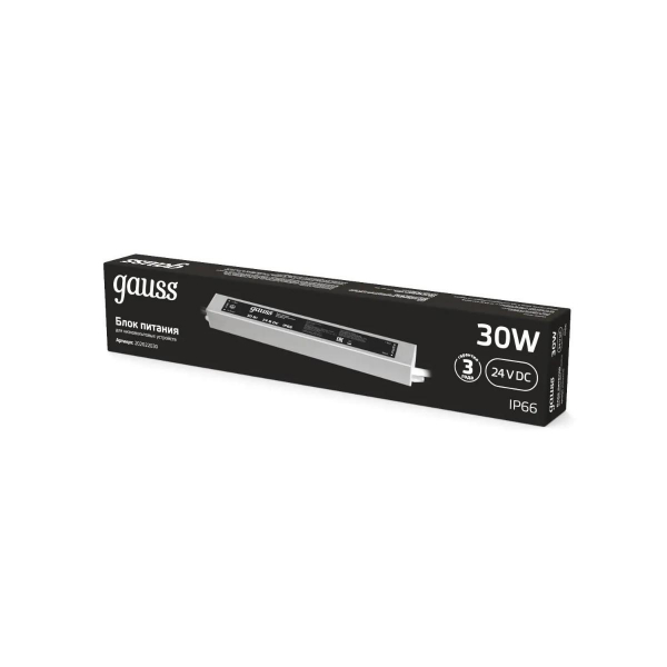 Блок питания Gauss 30W 24V IP66 202022030 Блок питания Gauss 30W 24V IP66 202022030
