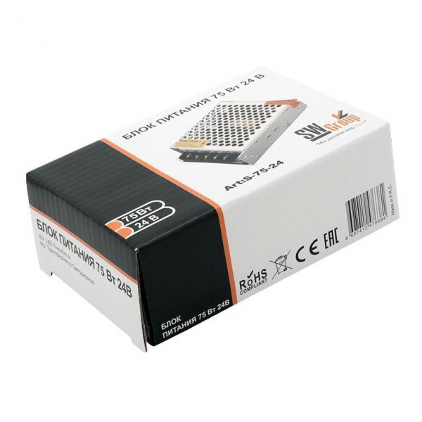 Блок питания SWG 24V 75W IP20 3,2A S-75-24 000299 Блок питания SWG 24V 75W IP20 3,2A S-75-24 000299