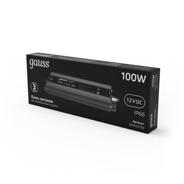Блок питания Gauss 12V 100W IP66 10A 202023100 Блок питания Gauss 12V 100W IP66 10A 202023100