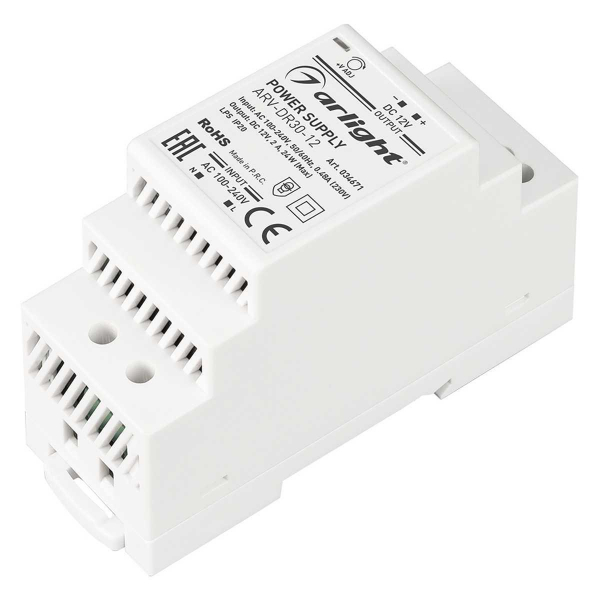 Блок питания Arlight ARV-DR30-12 12V 24W IP20 2A 034671 Блок питания Arlight ARV-DR30-12 12V 24W IP20 2A 034671