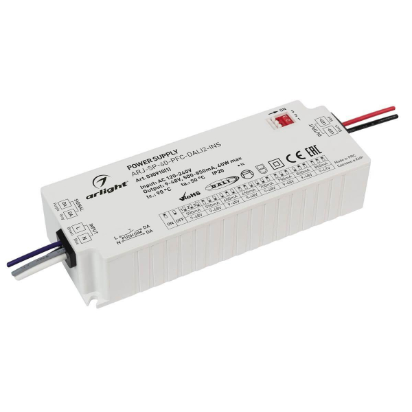 Драйвер Arlight ARJ-SP-40-PFC-Dali2-INS 9-48V 40W IP20 0,5-0,85A 030910(1) Драйвер Arlight ARJ-SP-40-PFC-Dali2-INS 9-48V 40W IP20 0,5-0,85A 030910(1)