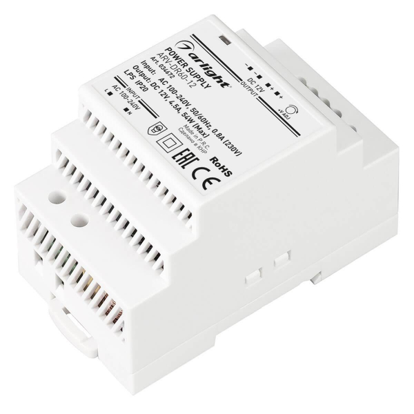 Блок питания Arlight ARV-DR60-12 12V 54W IP20 4,5A 034672 Блок питания Arlight ARV-DR60-12 12V 54W IP20 4,5A 034672