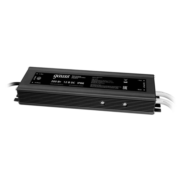 Блок питания Gauss 12V 200W IP66 20A 202023200 Блок питания Gauss 12V 200W IP66 20A 202023200