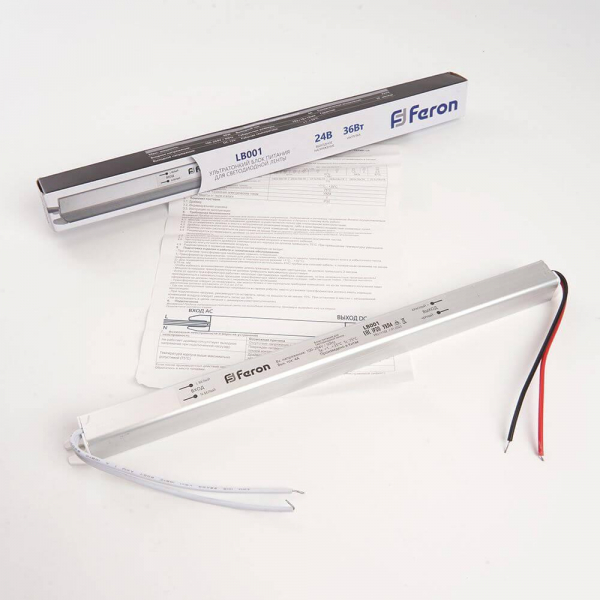 Блок питания для светодиодной ленты Feron LB001 24V 36W IP20 1,5A 48012 Блок питания для светодиодной ленты Feron LB001 24V 36W IP20 1,5A 48012