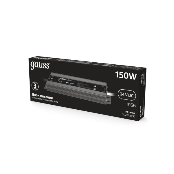 Блок питания Gauss 150W 24V IP66 202022150 Блок питания Gauss 150W 24V IP66 202022150