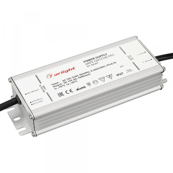 Блок питания Arlight ARPV-UH12100-PFC 12V 96W IP67 8A 024267 Блок питания Arlight ARPV-UH12100-PFC 12V 96W IP67 8A 024267