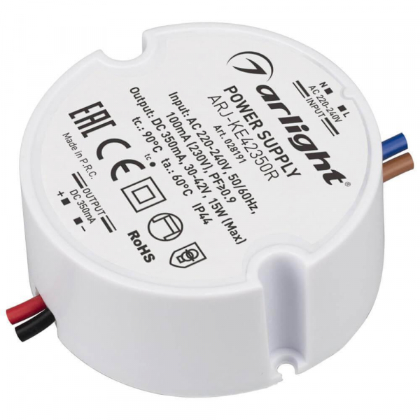 Драйвер Arlight ARJ-KE42350R 30-42V 15W IP44 0,35A 028191 Драйвер Arlight ARJ-KE42350R 30-42V 15W IP44 0,35A 028191