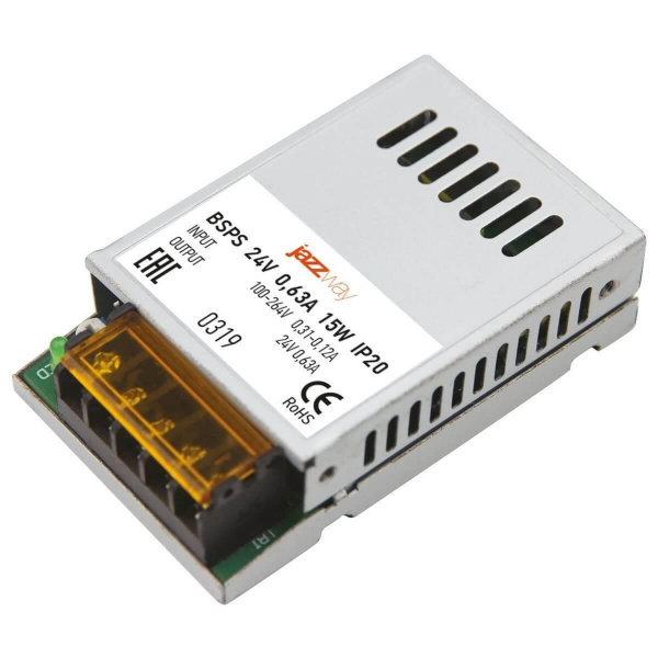 Блок питания Jazzway BSPS 24V 15W IP20 0,63A 5018457 Блок питания Jazzway BSPS 24V 15W IP20 0,63A 5018457
