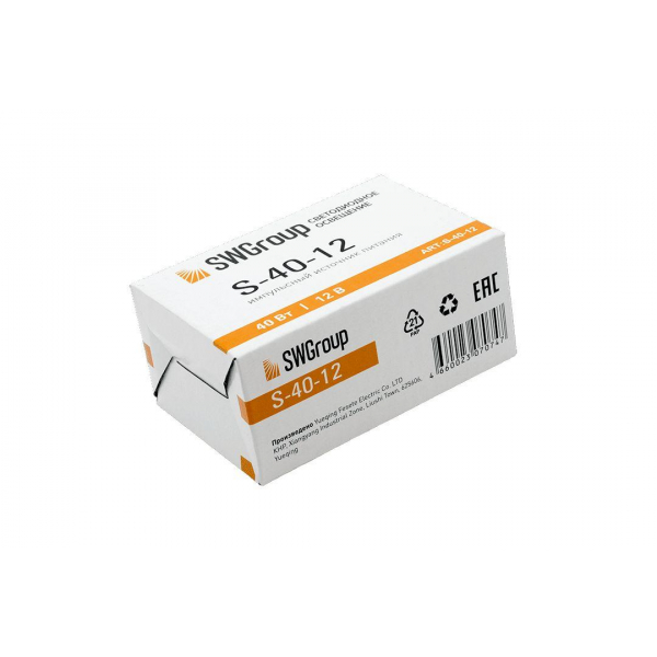 Блок питания SWG 12V 40W IP20 3,33A S-40-12 000126 Блок питания SWG 12V 40W IP20 3,33A S-40-12 000126