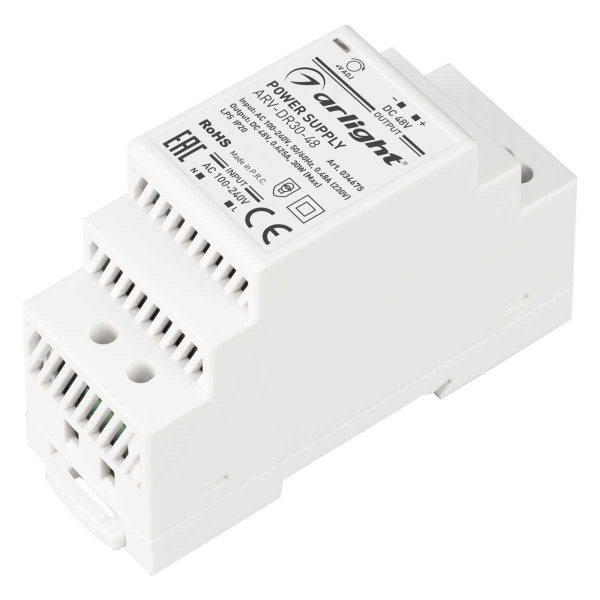 Блок питания Arlight ARV-DR30-48 48V 30W IP20 0,6A 034675 Блок питания Arlight ARV-DR30-48 48V 30W IP20 0,6A 034675