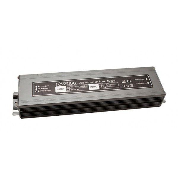 Блок питания LEDS POWER 200Вт 12В IP67 алюминий SLIM 003108 Блок питания LEDS POWER 200Вт 12В IP67 алюминий SLIM 003108