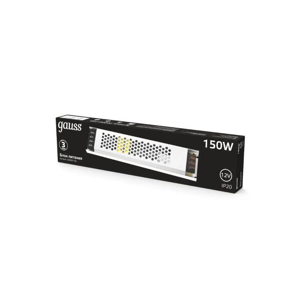 Блок питания Gauss 150W 12V IP20 ультратонкий 202001150 Блок питания Gauss 150W 12V IP20 ультратонкий 202001150