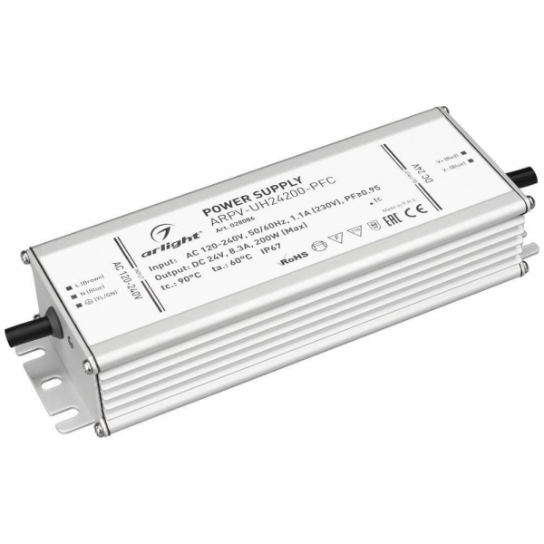 Блок питания Arlight ARPV-UH24200-PFC 24V 200W IP67 8,3A 028086 Блок питания Arlight ARPV-UH24200-PFC 24V 200W IP67 8,3A 028086