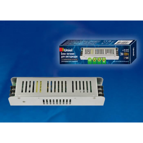 Блок питания Uniel 24V 120W IP20 5A UET-VAS-120B20 24V IP20 UL-00002431 Блок питания Uniel 24V 120W IP20 5A UET-VAS-120B20 24V IP20 UL-00002431