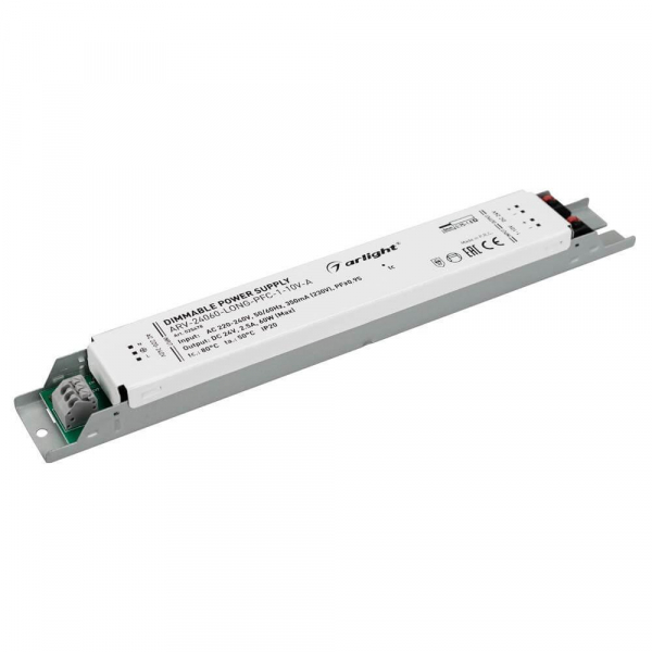 Блок питания Arlight ARV-24060-Long-PFC-1-10V-A 24V 60W IP20 2,5A 025478 Блок питания Arlight ARV-24060-Long-PFC-1-10V-A 24V 60W IP20 2,5A 025478