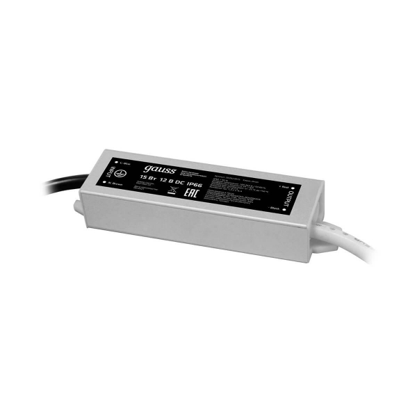 Блок питания Gauss 12V 15W IP66 2A 202023015 Блок питания Gauss 12V 15W IP66 2A 202023015