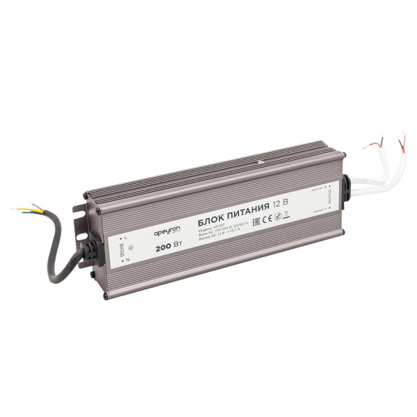 Блок питания Apeyron 12V 200W IP67 16,7A 03-107 Блок питания Apeyron 12V 200W IP67 16,7A 03-107