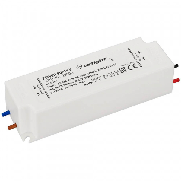 Драйвер Arlight ARPJ-KE42700A 30-42V 30W IP65 0,7A 021899 Драйвер Arlight ARPJ-KE42700A 30-42V 30W IP65 0,7A 021899
