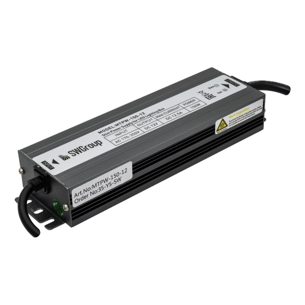 Блок питания SWG 12V 150W IP67 12,5A MTPW-150-12 001275 Блок питания SWG 12V 150W IP67 12,5A MTPW-150-12 001275
